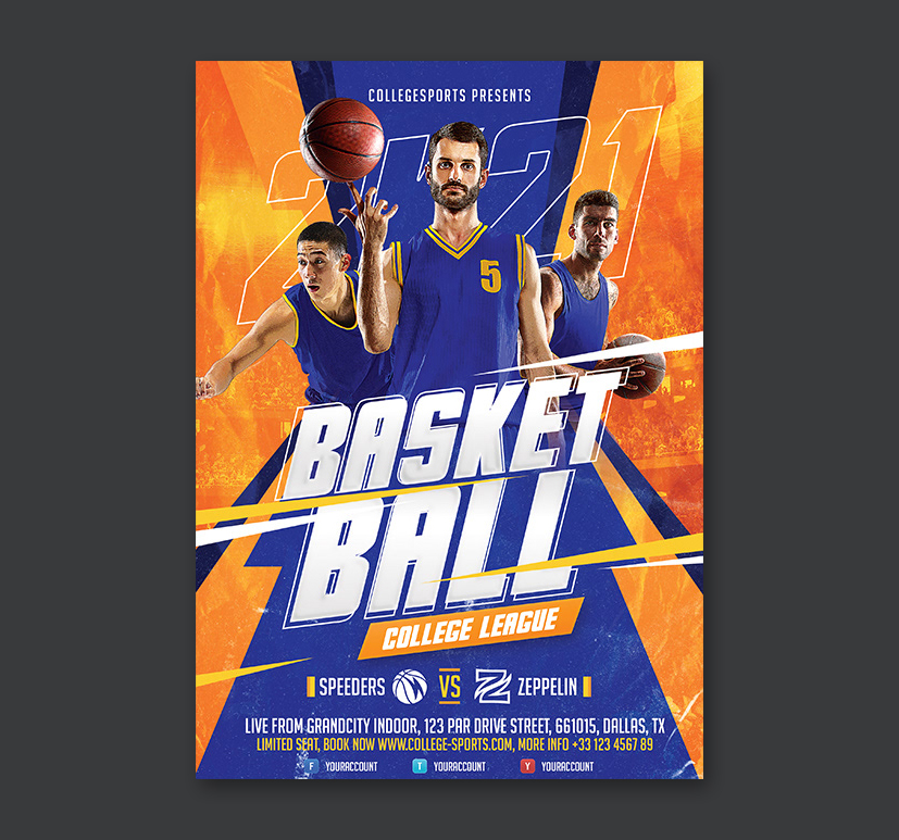 Basketball game flyer template