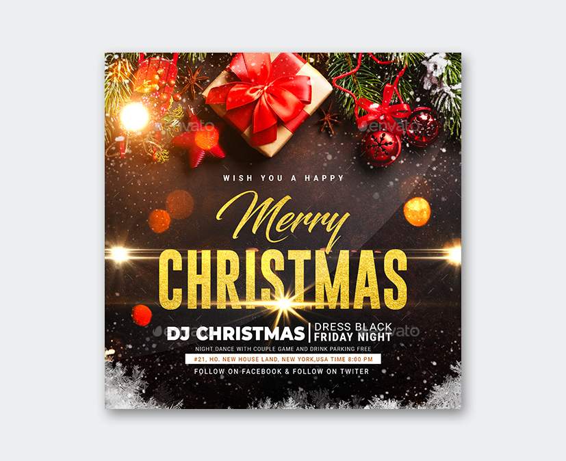 Christmas flyer template PSD