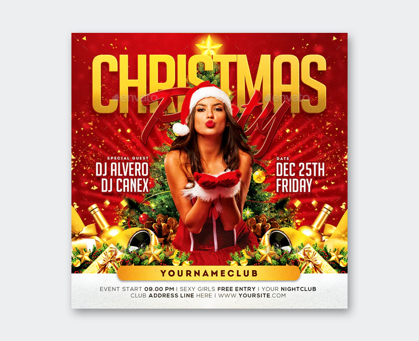 Christmas party flyer PSD