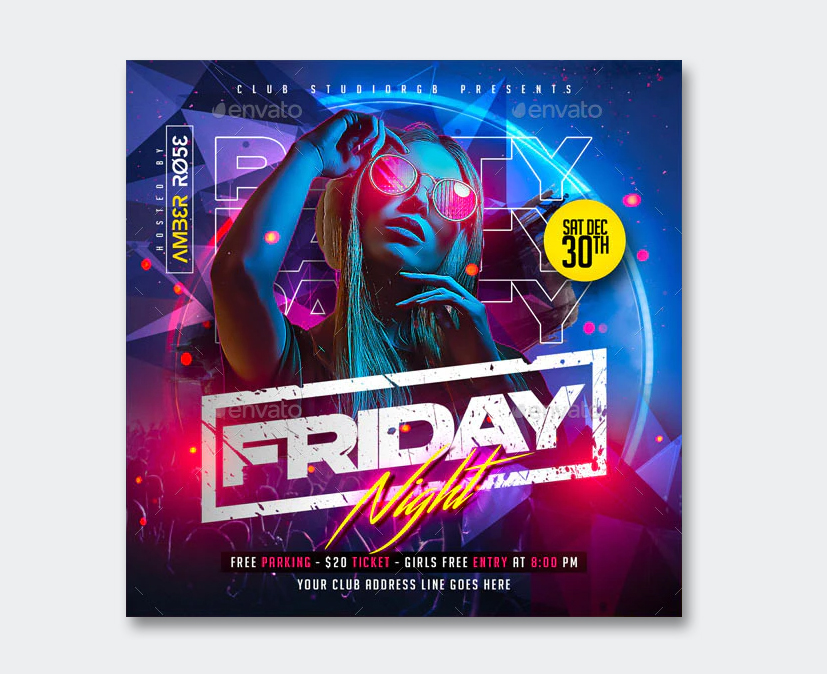 Club party flyer template