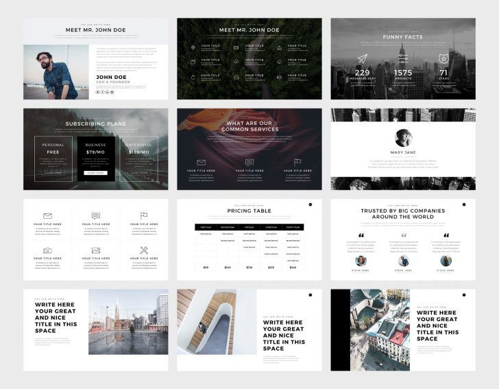 Minimal Keynote Template • Excellent and Superb PSD design