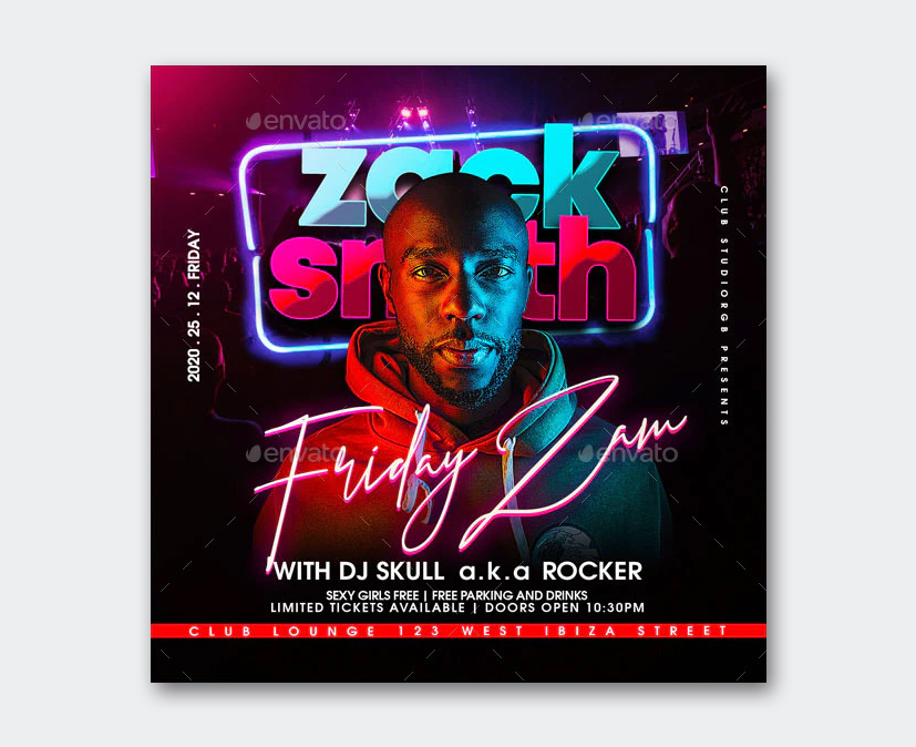 DJ party flyer template