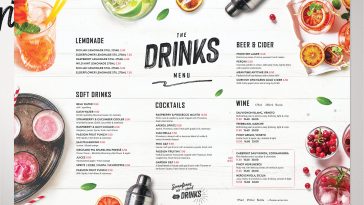 Drinks menu template