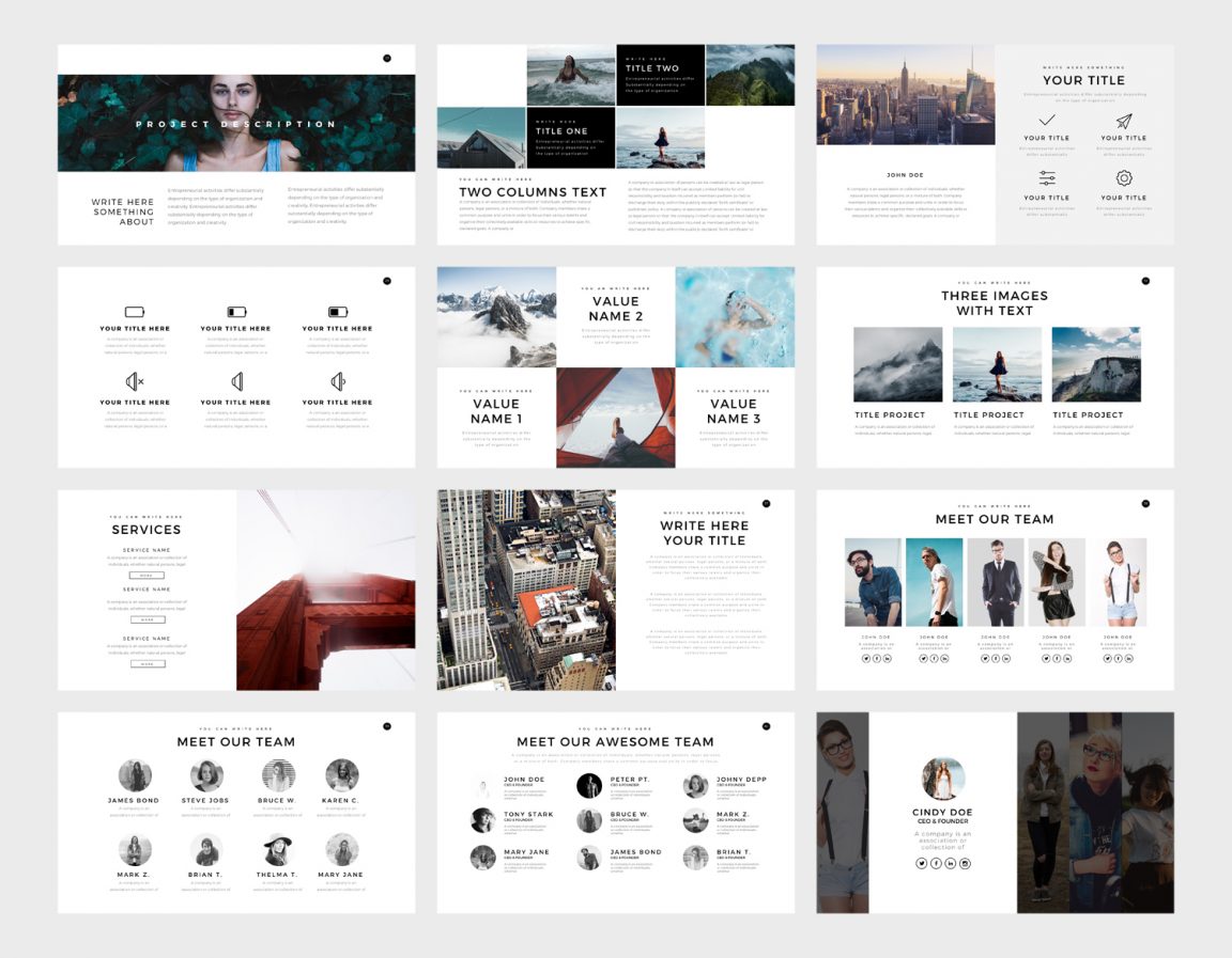 Minimal Keynote Template • Excellent and Superb PSD design