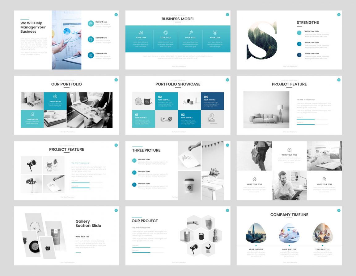 Modern Business PowerPoint Template • PSD design