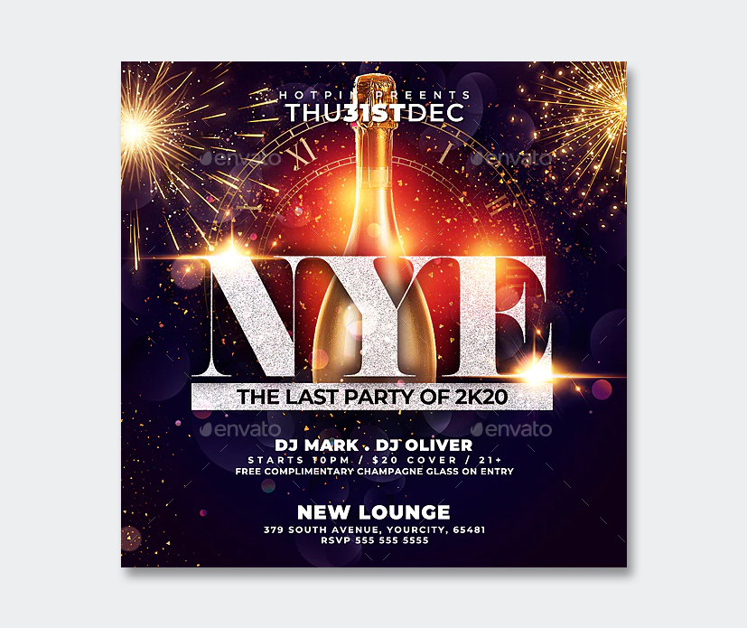 New Year eve flyer template