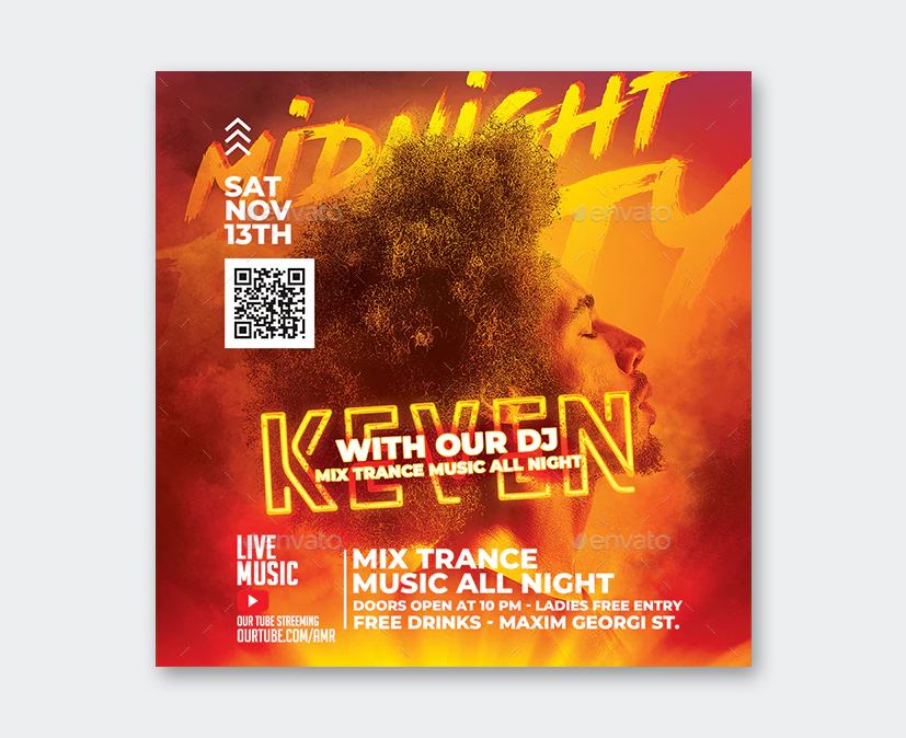 Dj Midnight Party Flyer Design