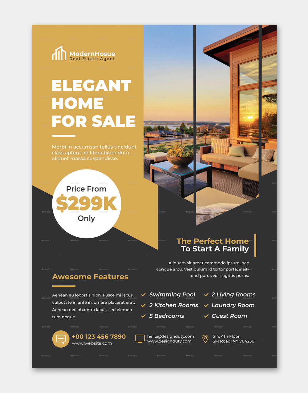 Elegant Real Estate Flyer Template