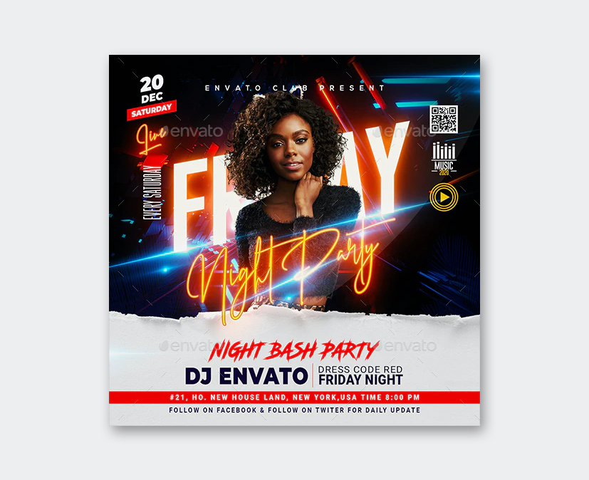 Night Party Flyer Design PSD