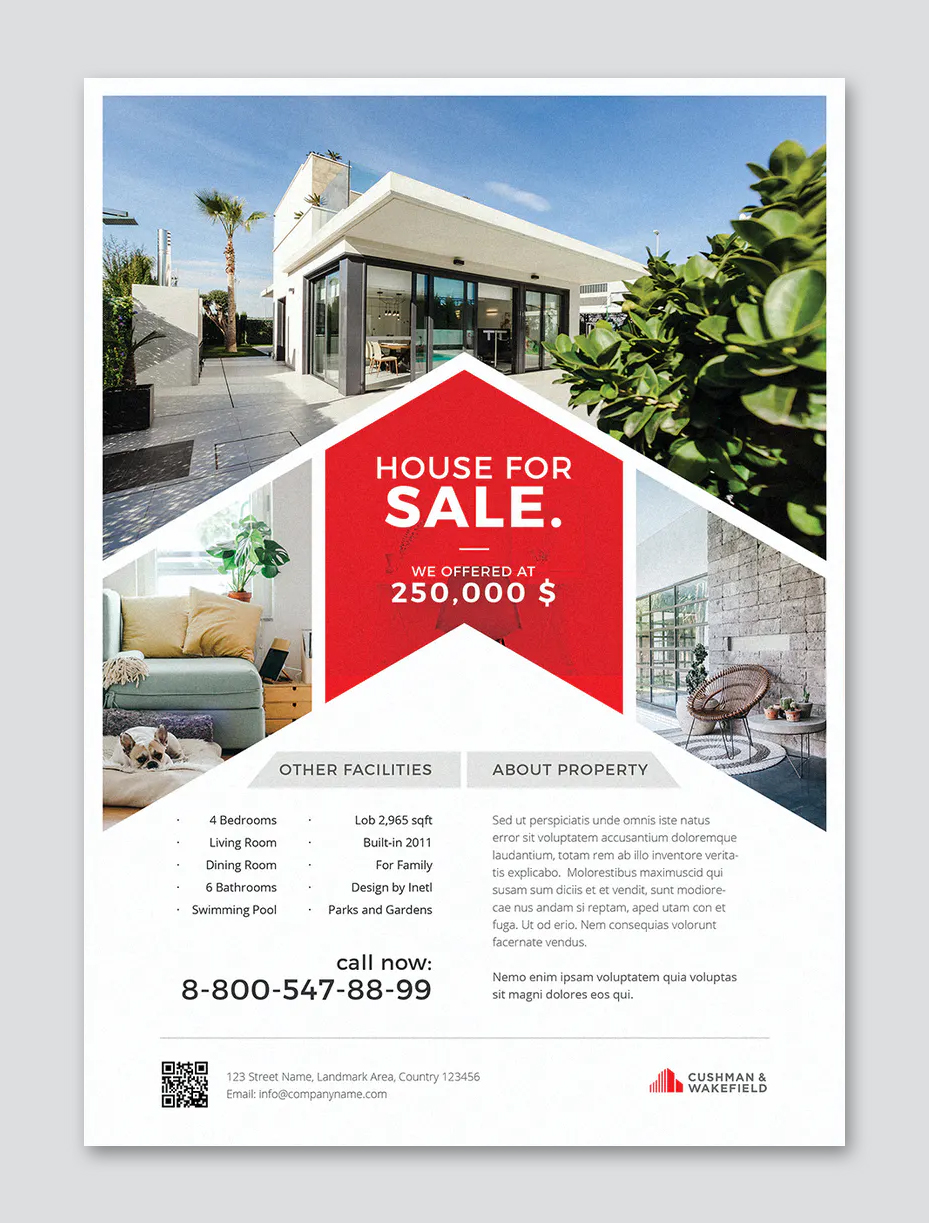 23 Best Real Estate Flyer Templates • PSD design With House For Sale Flyer Template