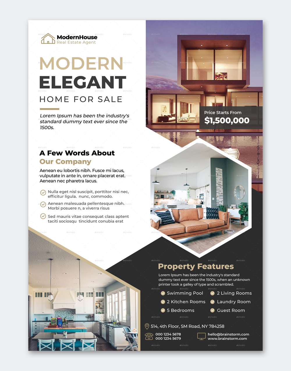 21 Modern Real Estate Flyer Templates • PSD design Pertaining To Realtor Flyer Template