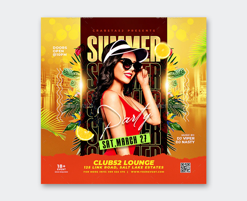 Club Summer Party Flyer Template