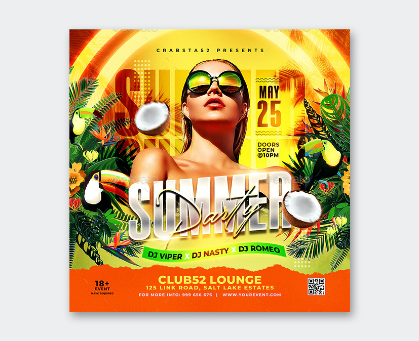 Colorful Summer Party Flyer Template