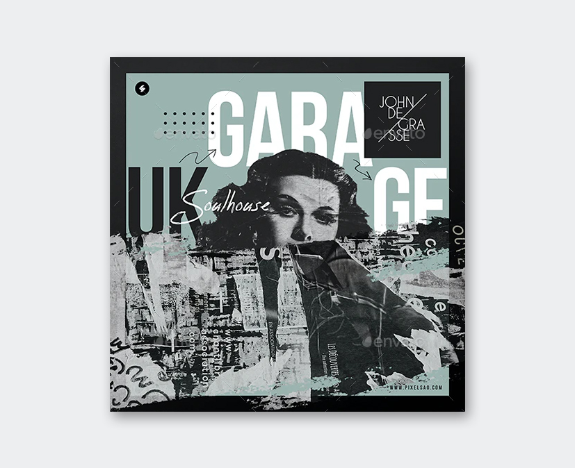 Garage House Music Album Cover Template