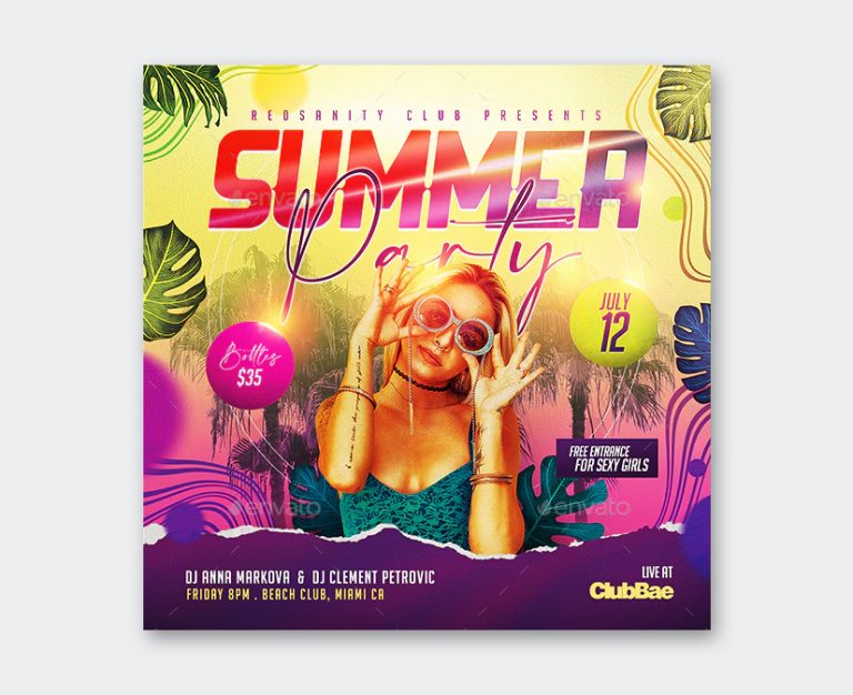 10 Best Summer Party Flyer PSD Templates • PSD design