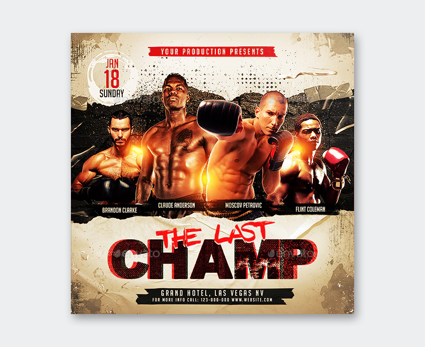 Champ Boxing Flyer PSD Template