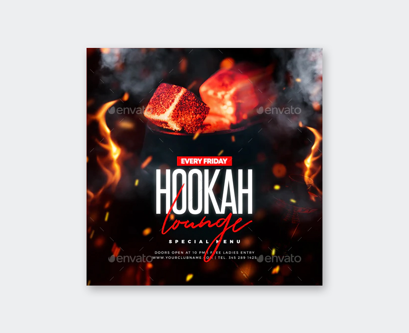 Creative Hookah Lounge Flyer PSD Template
