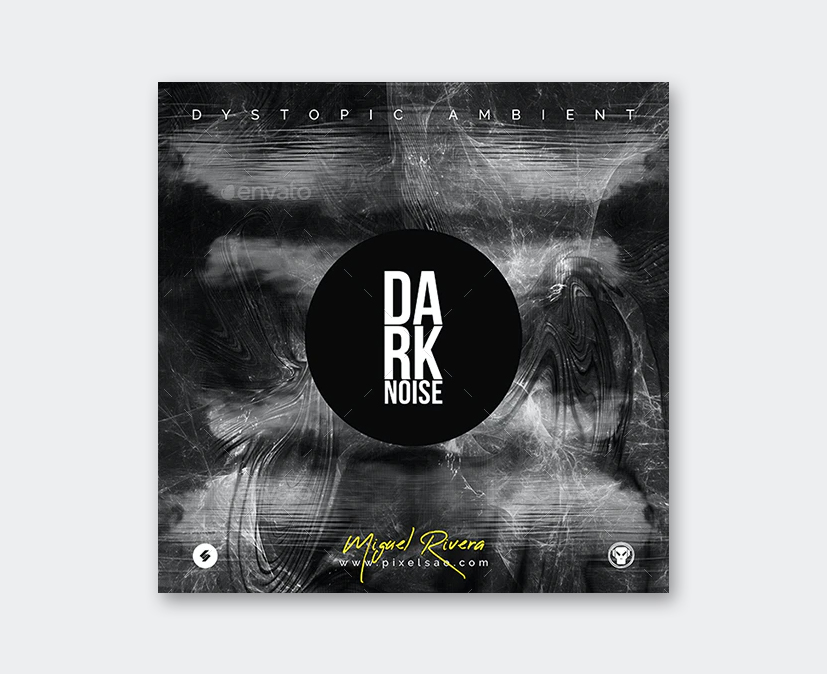 Dark Noise Music Album Cover Template PSD