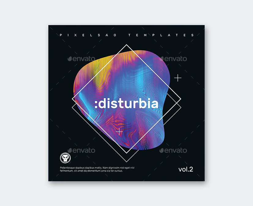 Electronic Music Album Cover Template PSD
