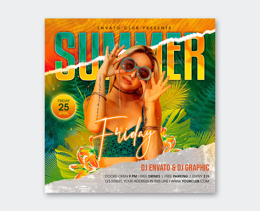 Friday Summer Party Flyer Template