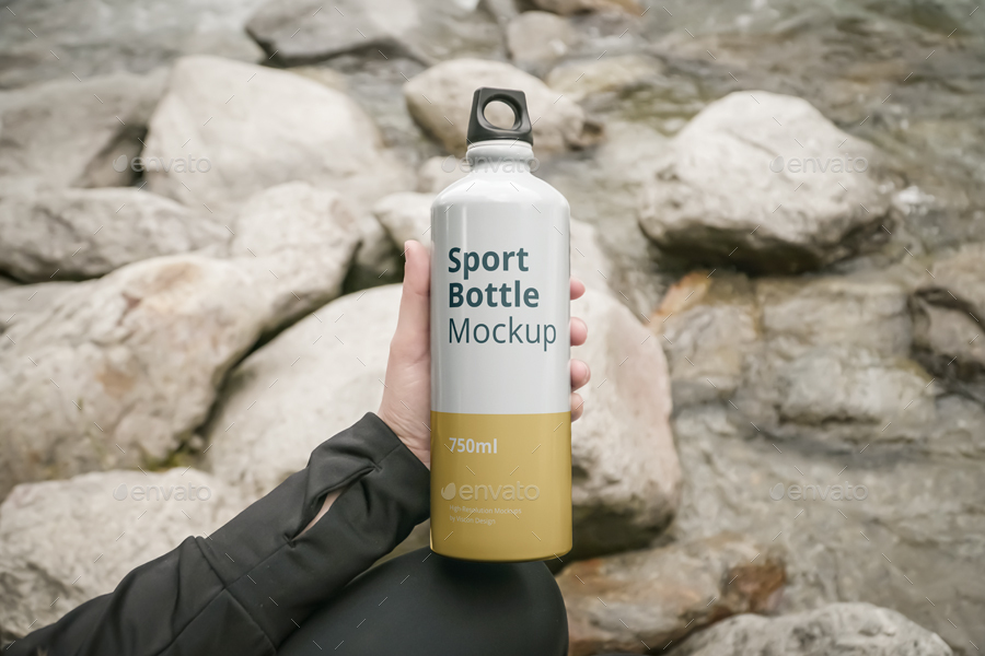Sport Bottle Mockups PSD - Outdoor Scenes