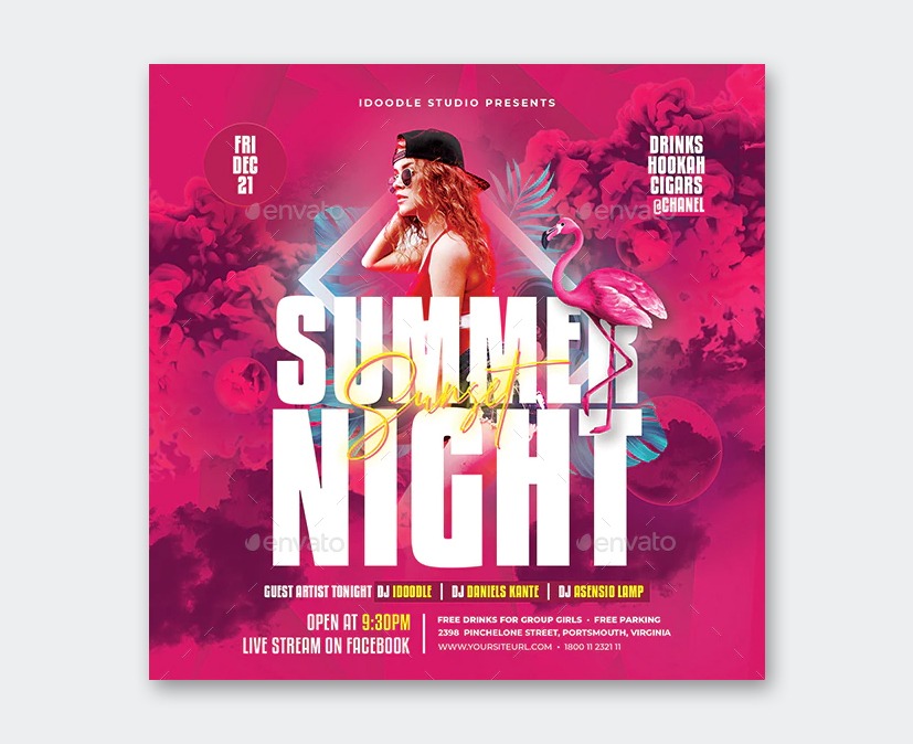 Sunset Summer Party Flyer Template