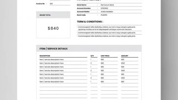 Clean Invoice Template Word