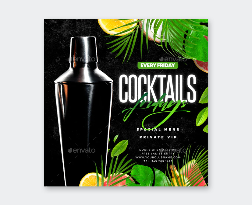 Creative Cocktail Party Flyer Template PSD