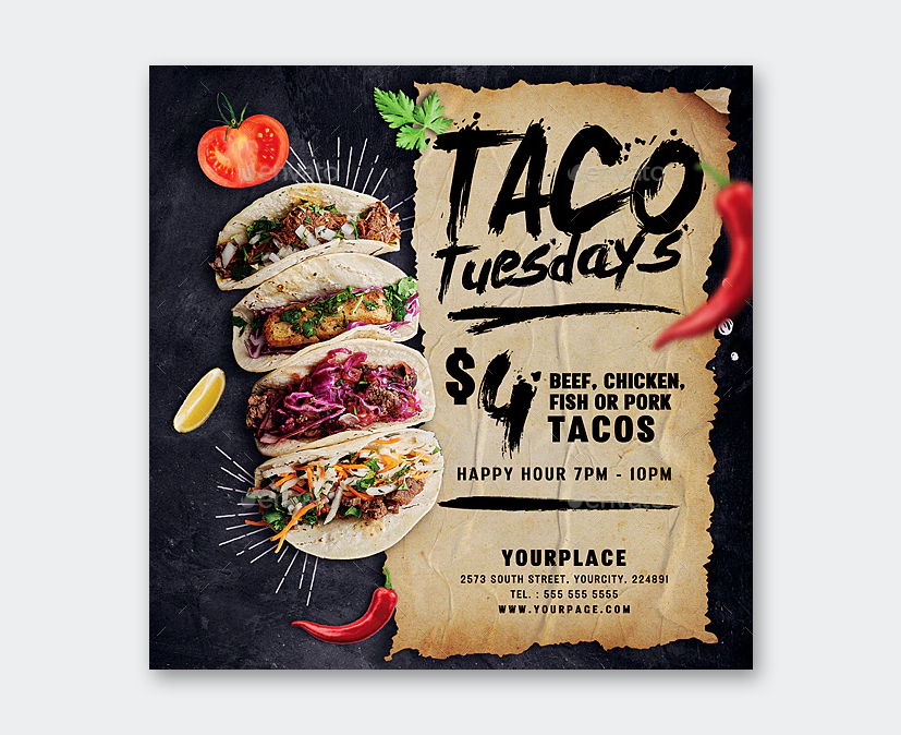 Creative Taco Tuesday Flyer Template