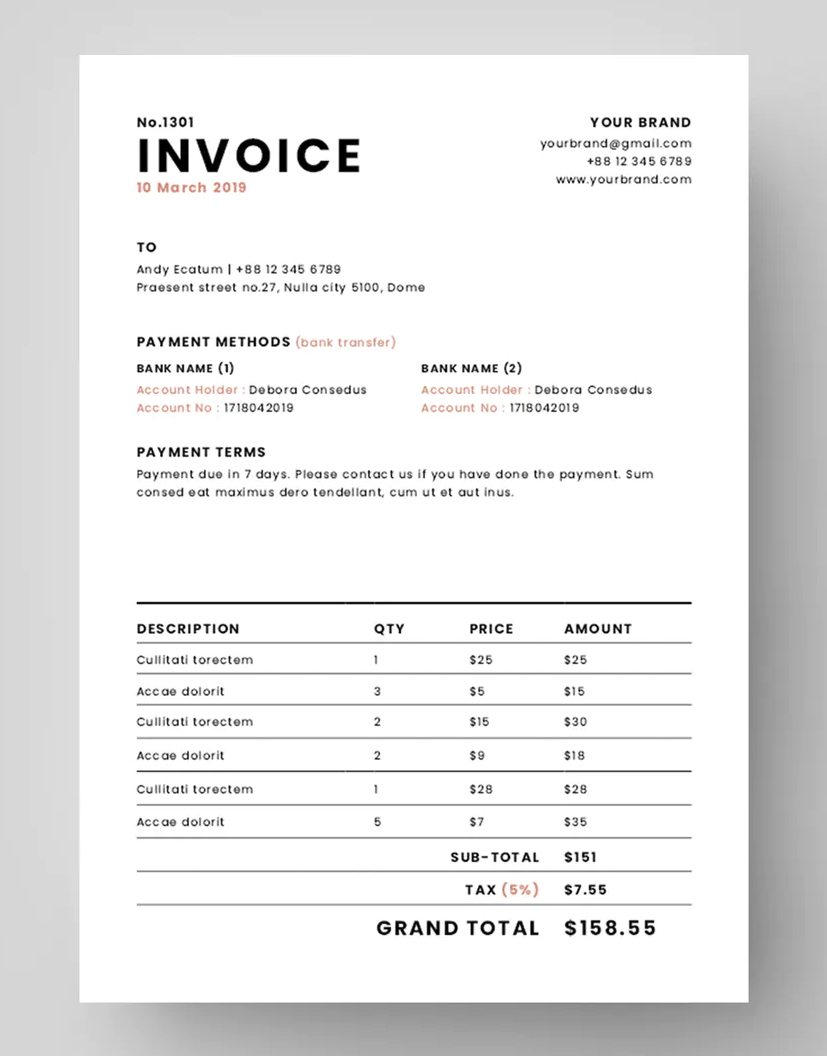 Microsoft Invoice Design