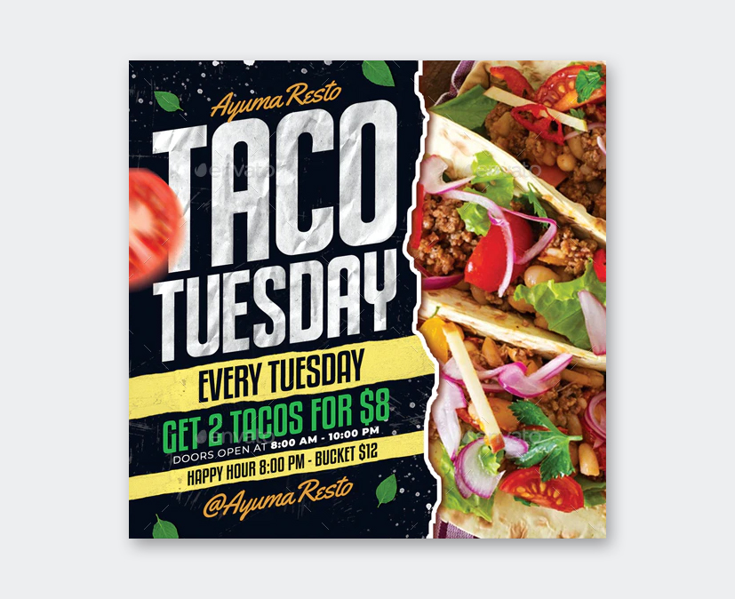 Modern Taco Tuesday Flyer Template