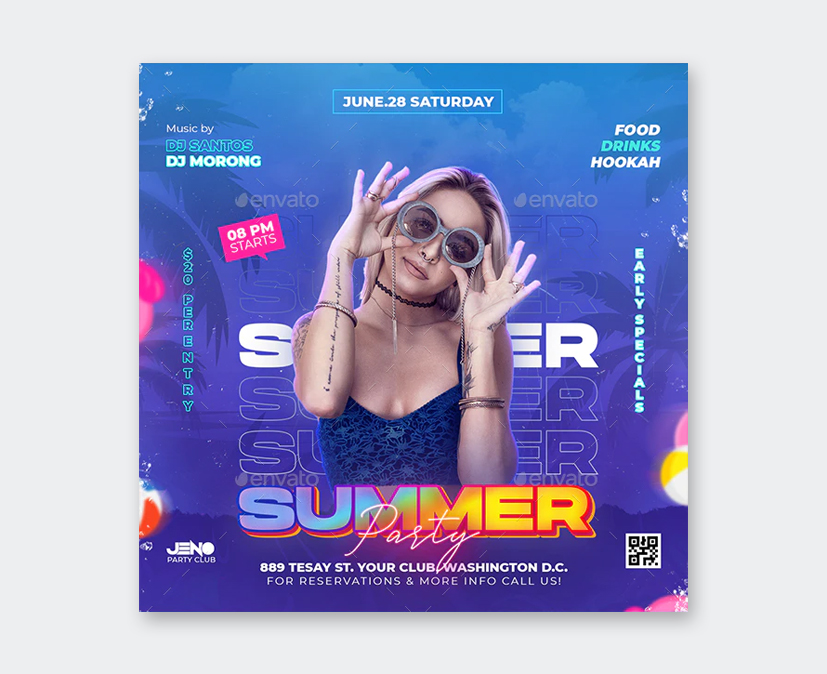 PSD Summer Party Flyer Template