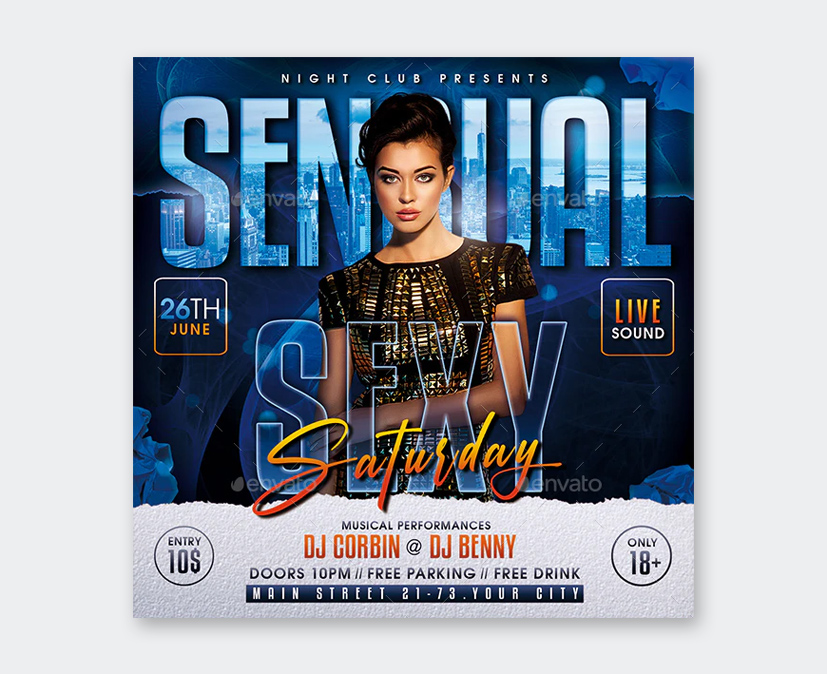 Saturday Party Flyer PSD
