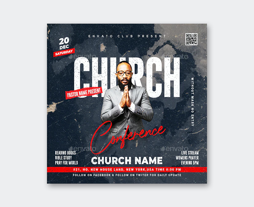 Square Church Flyer Template PSD