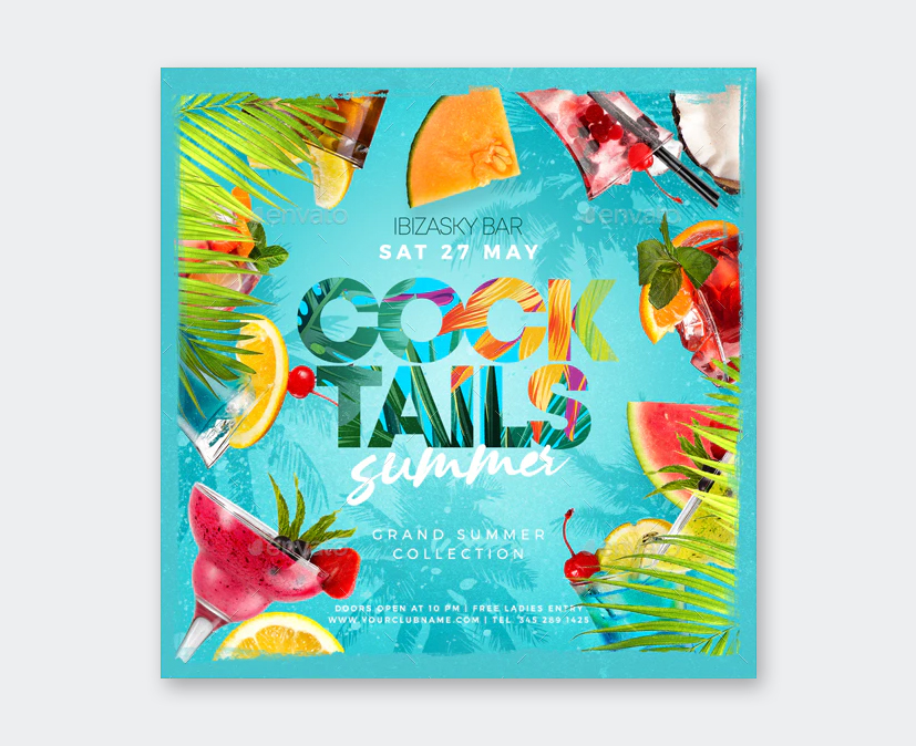 Summer Cocktail Party Flyer Design