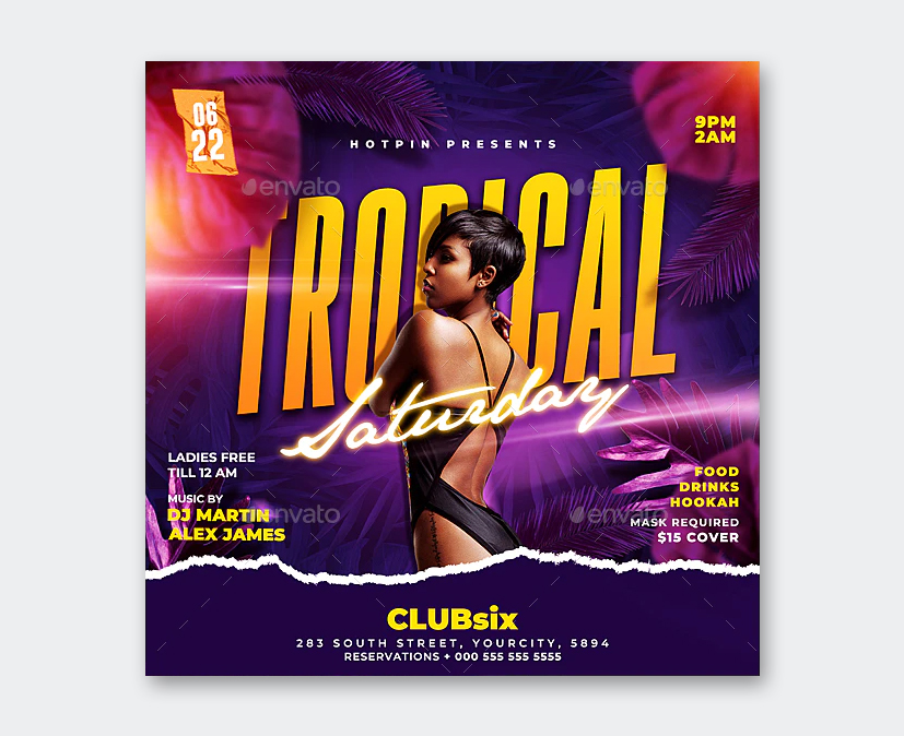 Tropical Night Club Flyer Template