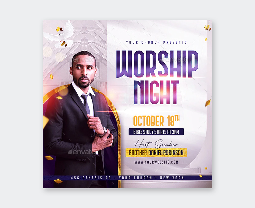 Worship Night Flyer Template