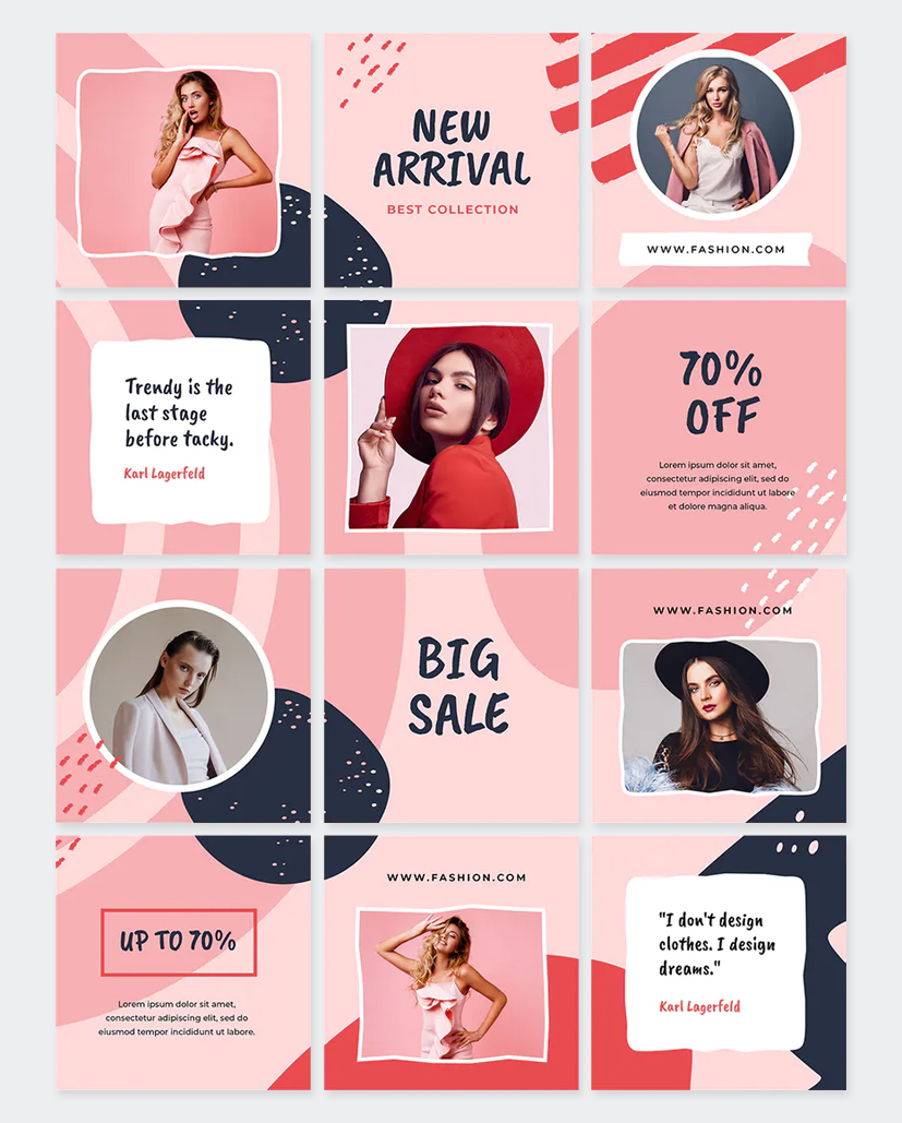 Abstract Fashion Instagram Puzzle Template