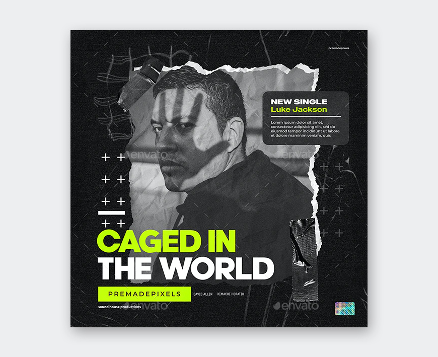 Caged Album Cover Template