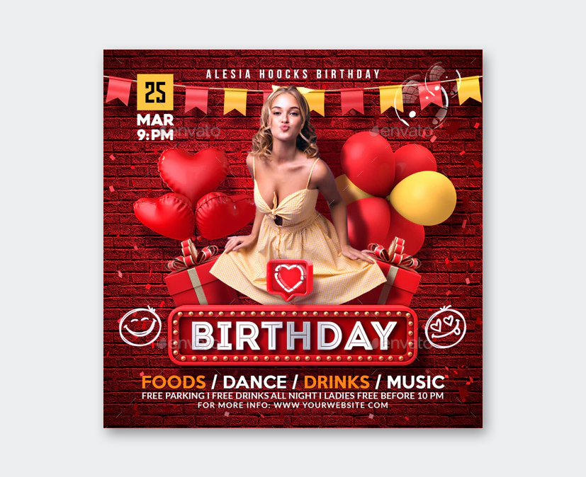 Design Birthday Flyer PSD