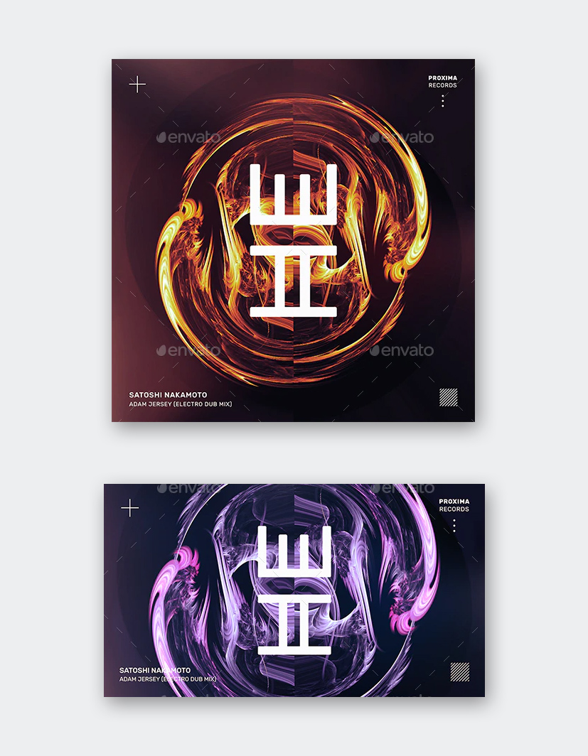 Electronic Music Album Cover PSD Template