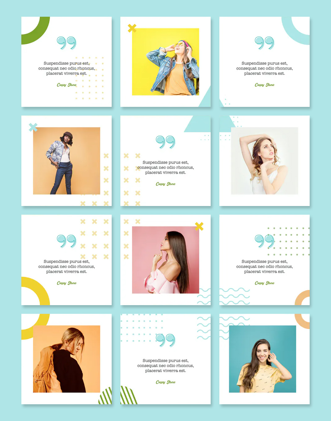 Girl Fashion Instagram Puzzle Template