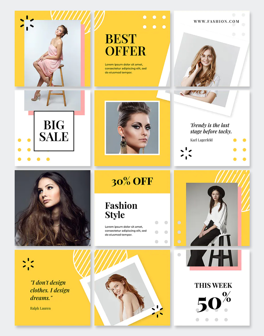 PSD Fashion Instagram Puzzle Template