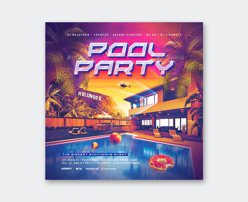 PSD Pool Party Flyer Template
