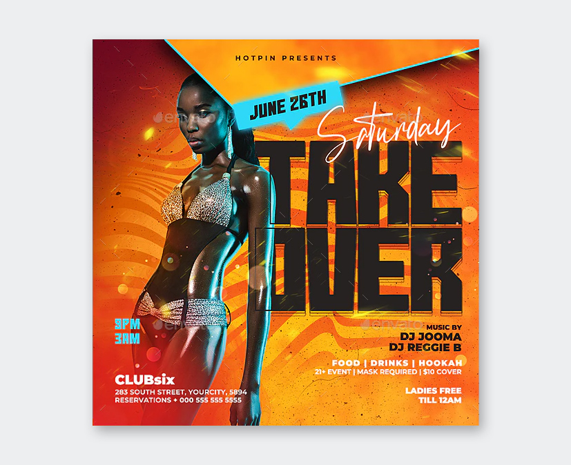 Saturday Party Flyer PSD Template