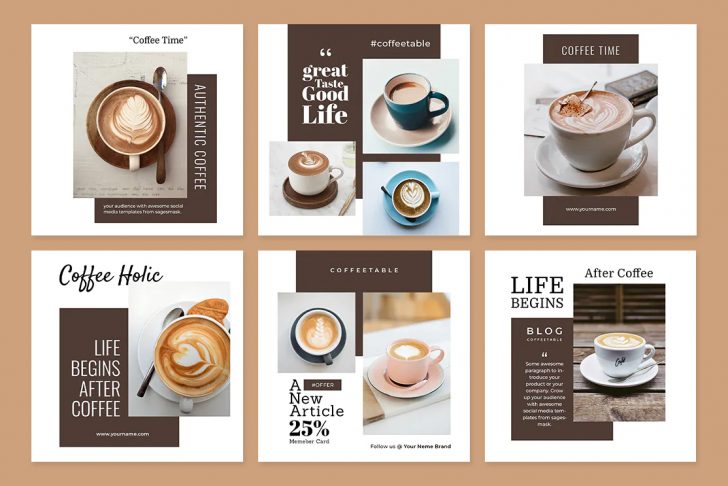 53 Coffee Instagram Post Templates • PSD design