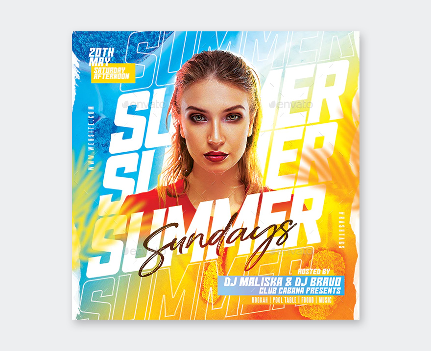 Summer Sunday Party Flyer Template
