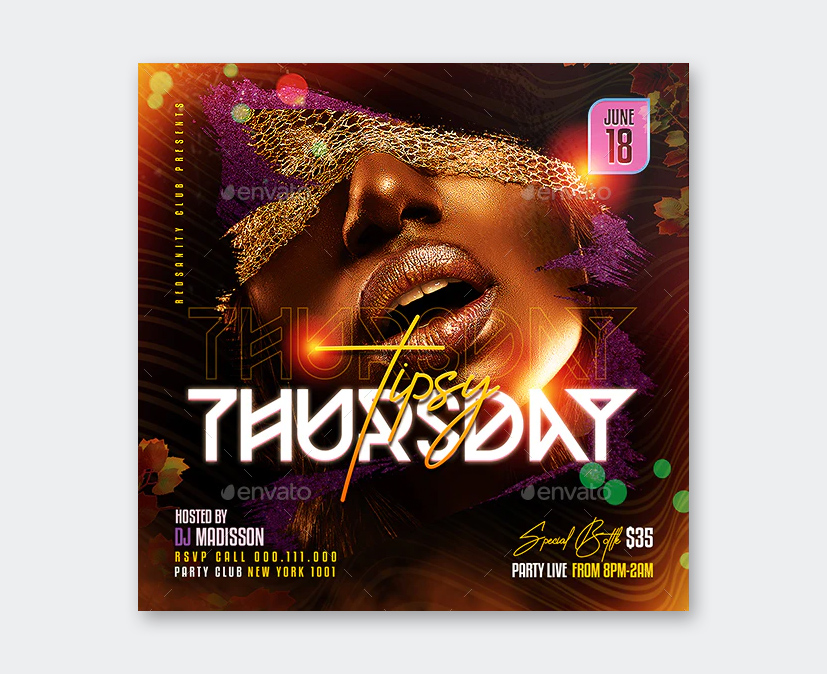 Thursday Night Party Flyer PSD