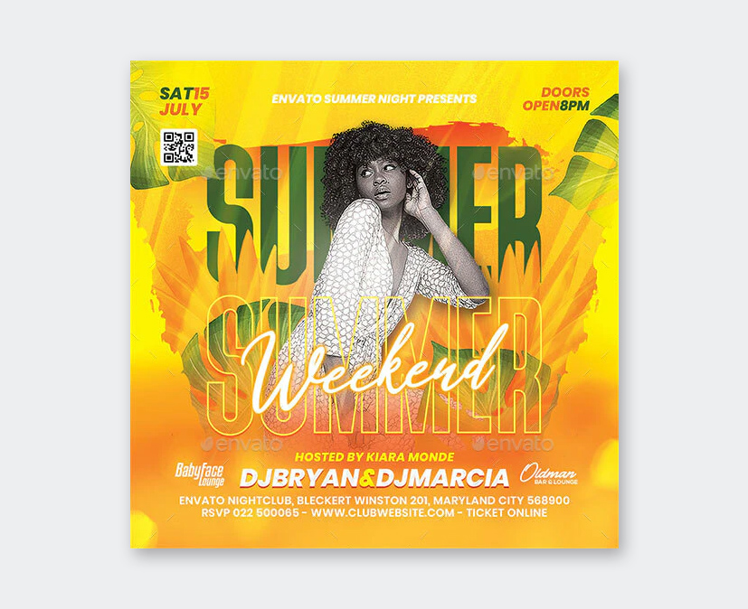 Weekend Summer Party Flyer PSD