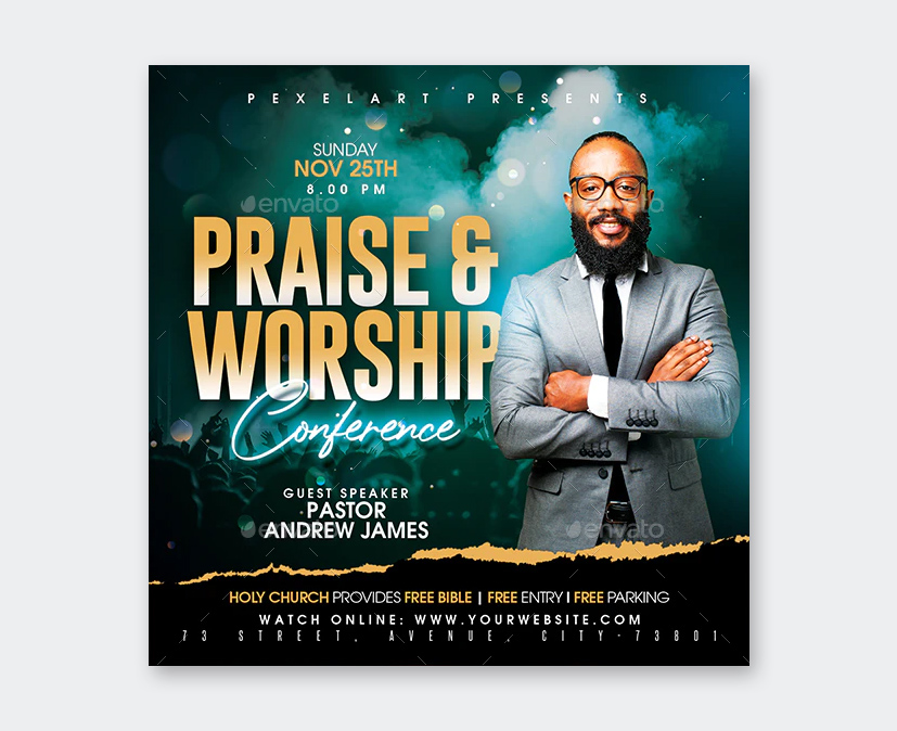 Church Conference Flyer Template PSD